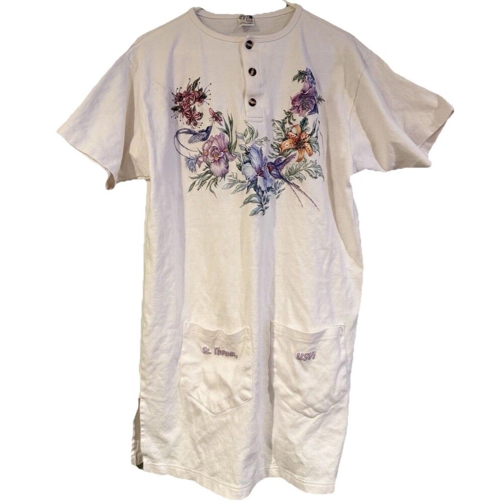 Vintage Super Ts Joan Marie By Airwaves Beach Dress Cover Up St Thomas Grandma L